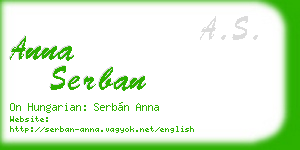 anna serban business card