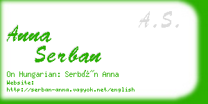 anna serban business card